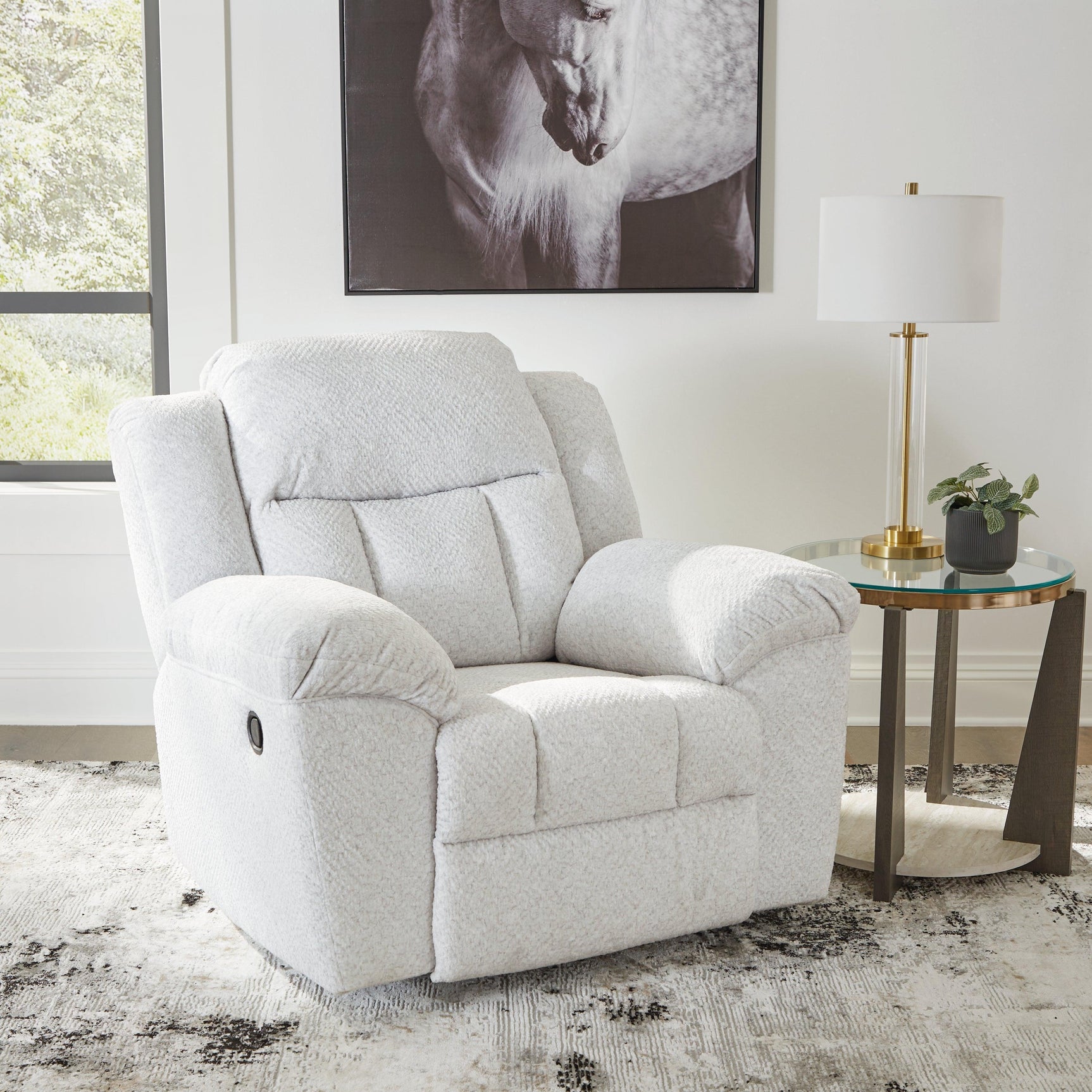 Frohn Snow Chenille Recliner