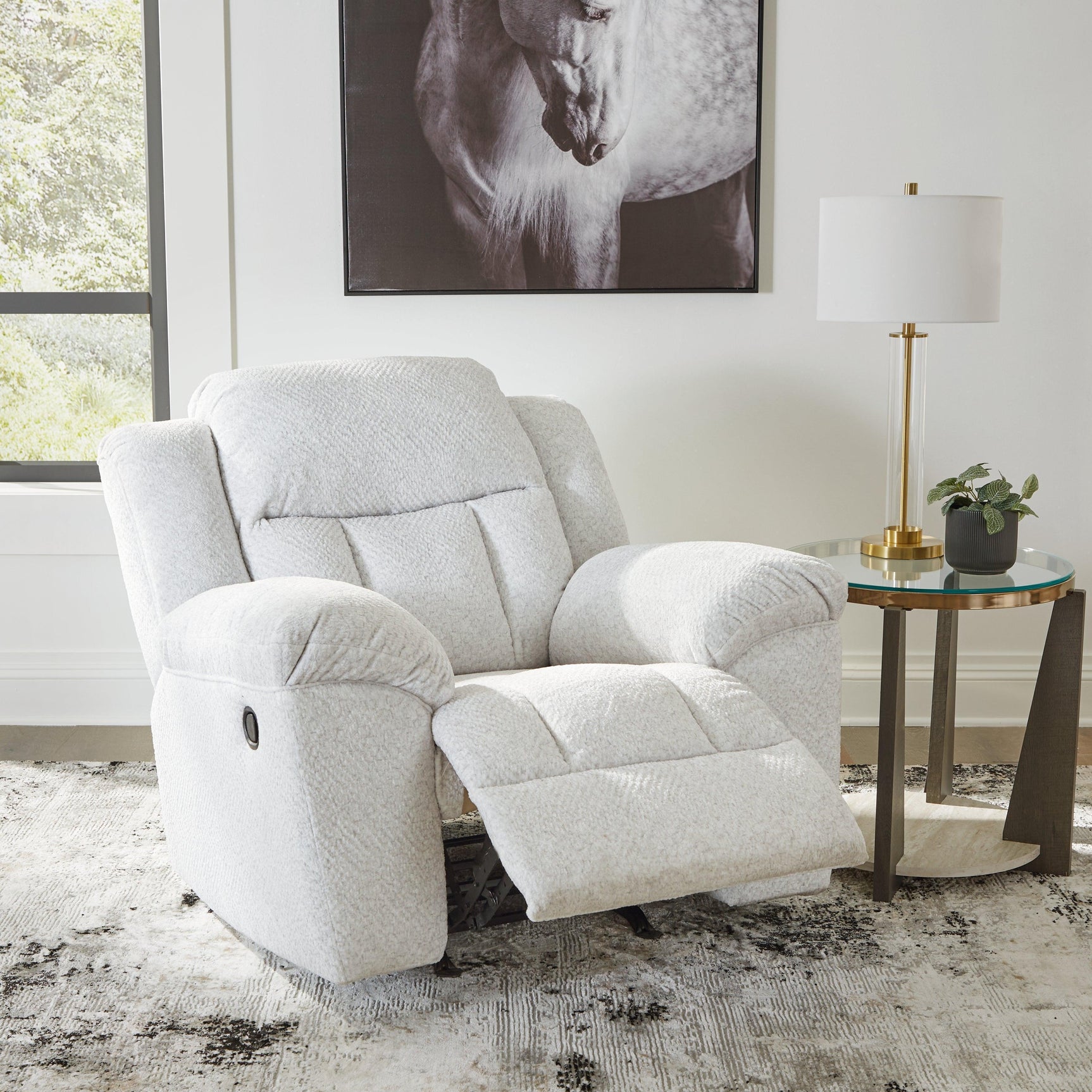Frohn Snow Chenille Recliner