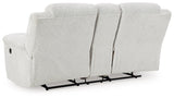 Frohn Snow Chenille Reclining Loveseat with Console