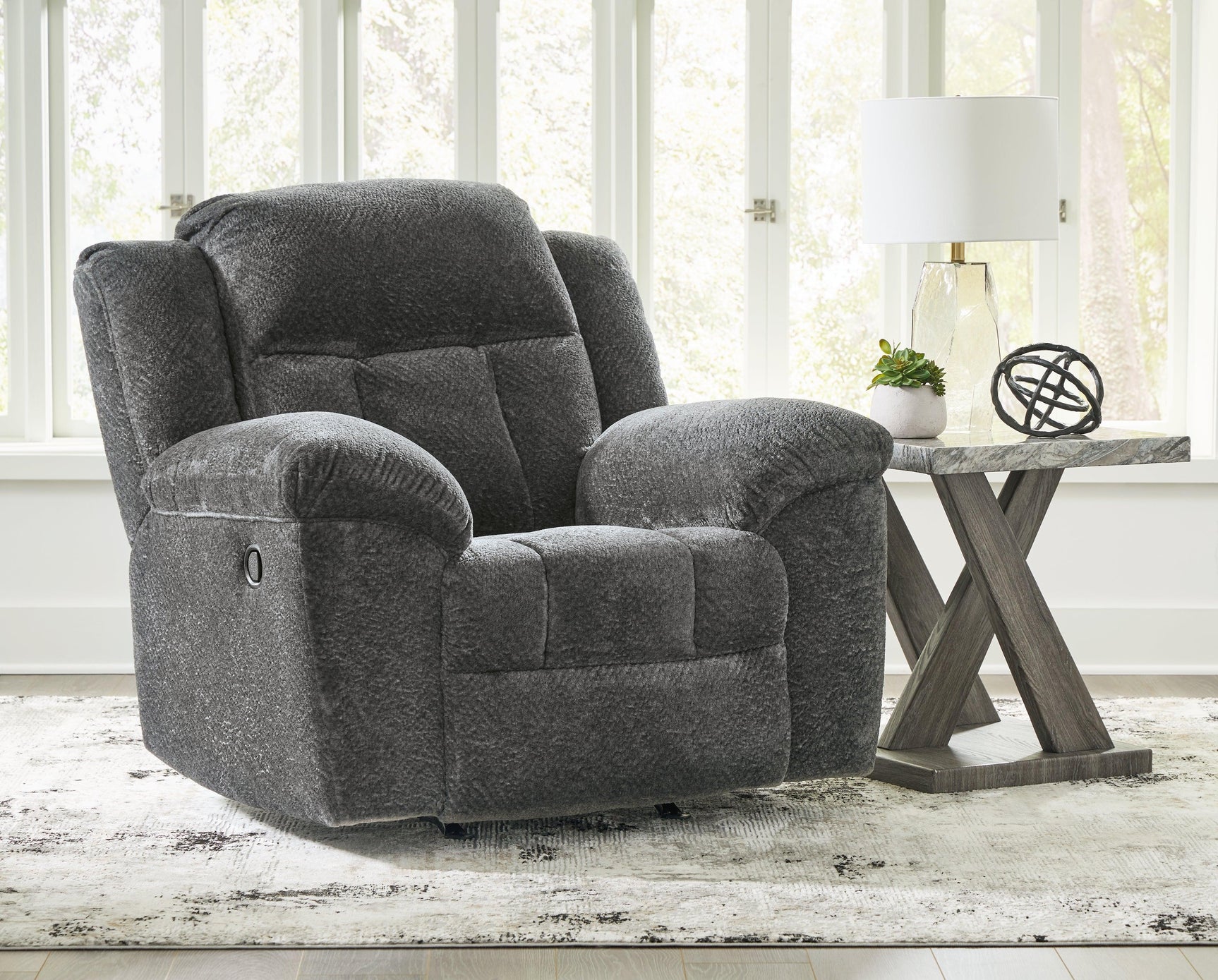 Frohn Graphite Chenille Recliner