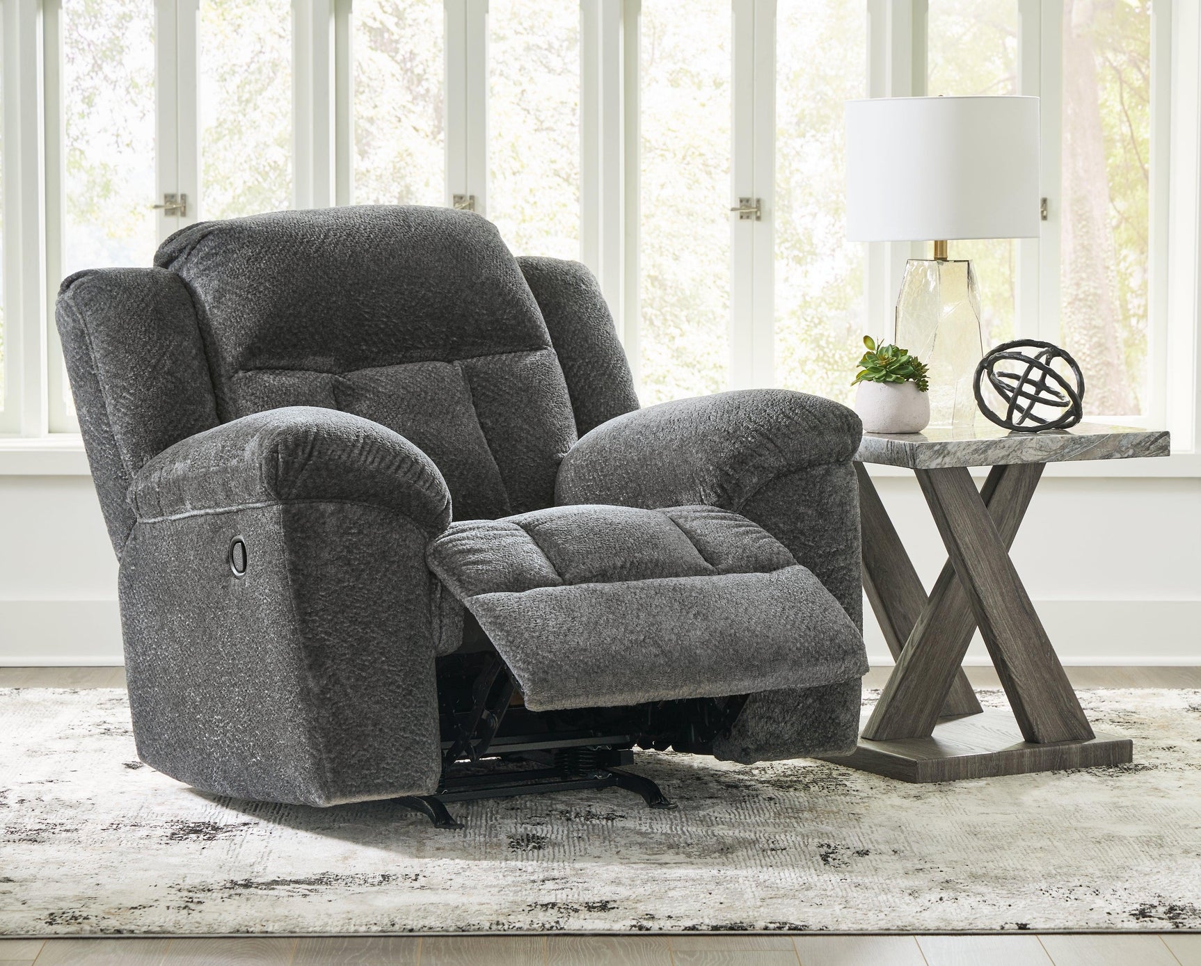 Frohn Graphite Chenille Recliner