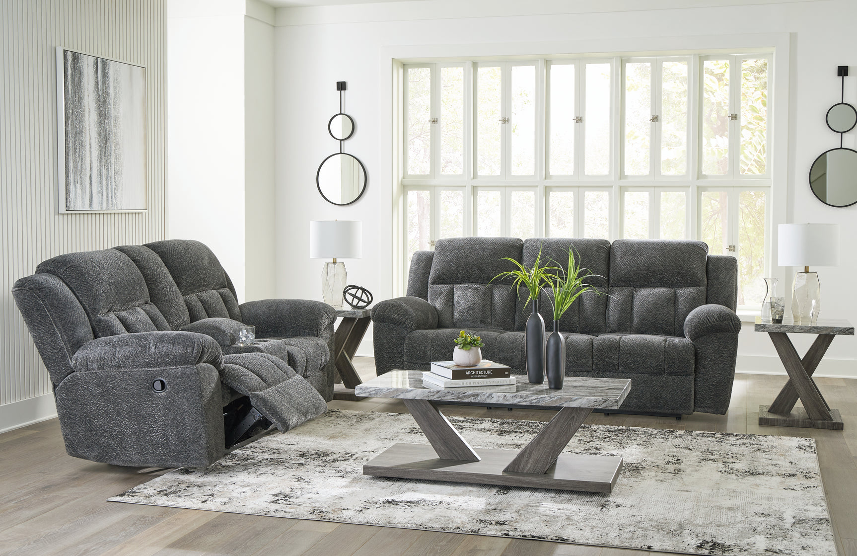 Frohn Graphite Sofa and Loveseat