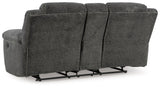 Frohn Graphite Chenille Reclining Loveseat with Console