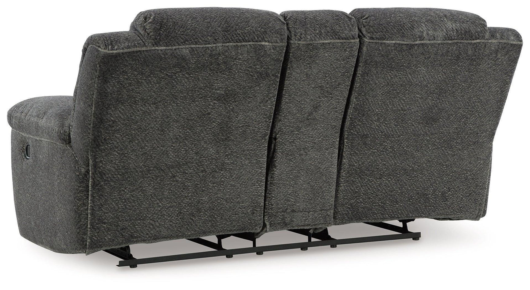 Frohn Graphite Chenille Reclining Loveseat with Console