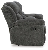 Frohn Graphite Chenille Reclining Loveseat with Console