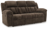 Frohn Chocolate Chenille Reclining Sofa