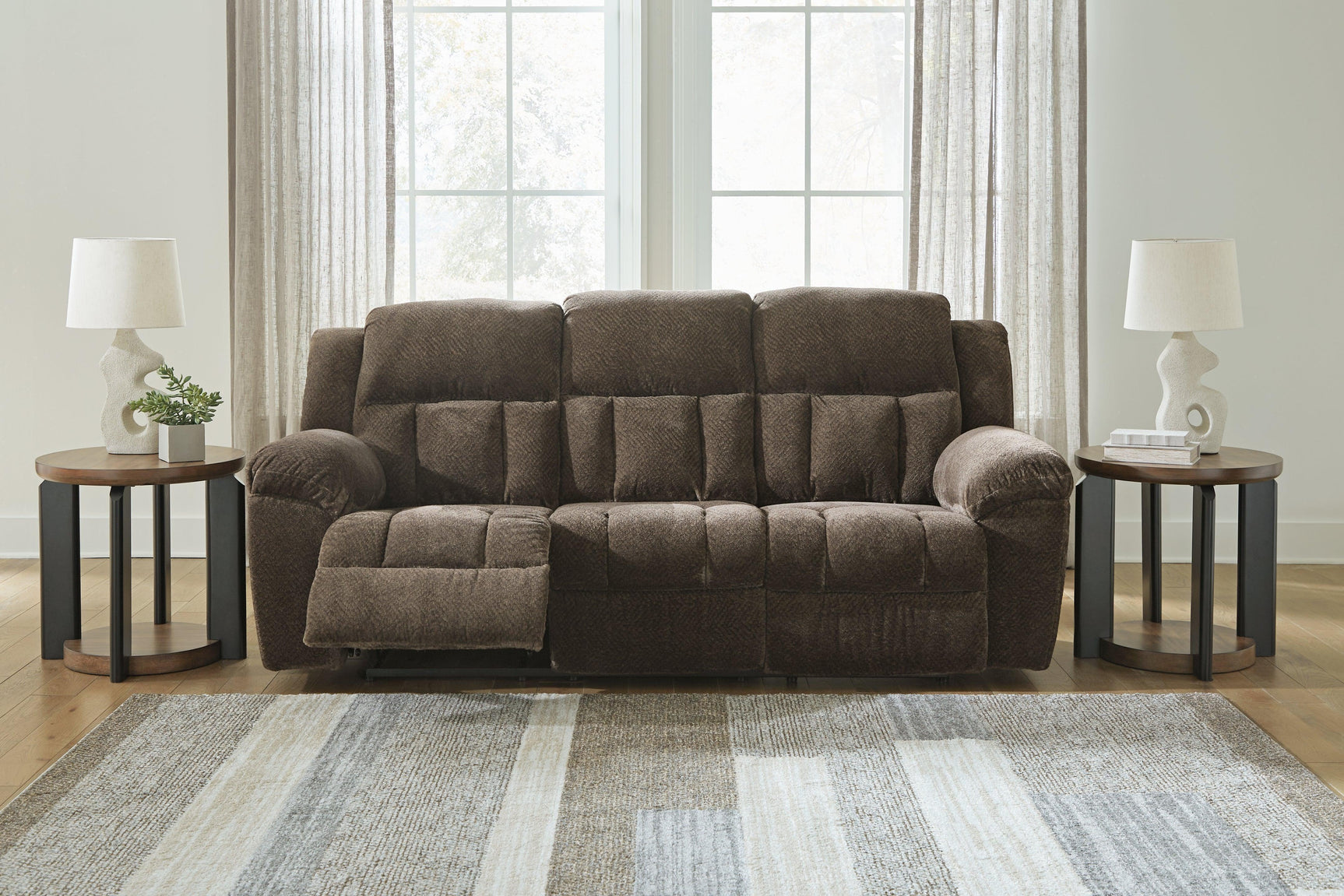 Frohn Chocolate Chenille Reclining Sofa