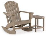 Sundown Treasure Driftwood Outdoor Chair with End Table — angled view