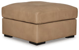 Bandon Toffee Leather Oversized Accent Ottoman