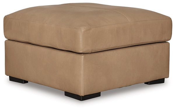 Bandon Toffee Leather Oversized Accent Ottoman