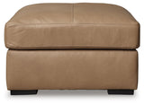 Bandon Toffee Leather Oversized Accent Ottoman