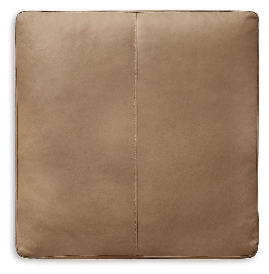 Bandon Toffee Leather Oversized Accent Ottoman