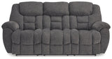Foreside Charcoal Performance Fabric,Next-Gen Nuvella™ Reclining Sofa