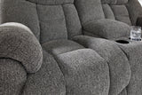 Foreside Charcoal Performance Fabric,Next-Gen Nuvella™ Reclining Loveseat with Console