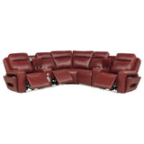 Rojas 3-Piece Dual Power Reclining L-Shaped Sectional with Bluetooth Red — product image 2