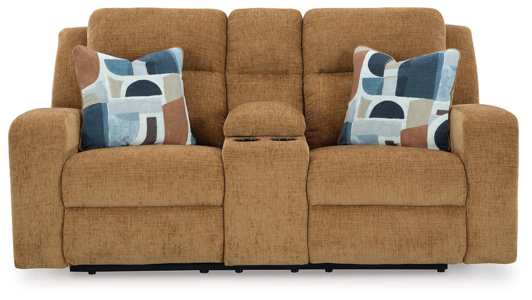 Kanlow Honey Chenille Reclining Loveseat with Console