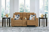 Kanlow Honey Chenille Reclining Loveseat with Console