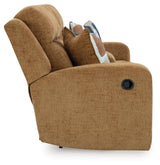 Kanlow Honey Chenille Reclining Loveseat with Console