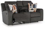 Kanlow Dusk Chenille Reclining Loveseat with Console