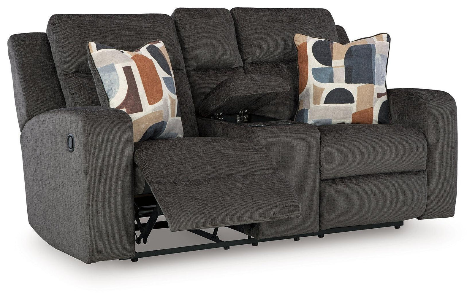 Kanlow Dusk Chenille Reclining Loveseat with Console