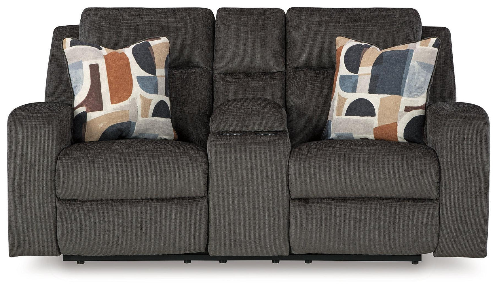 Kanlow Dusk Chenille Reclining Loveseat with Console