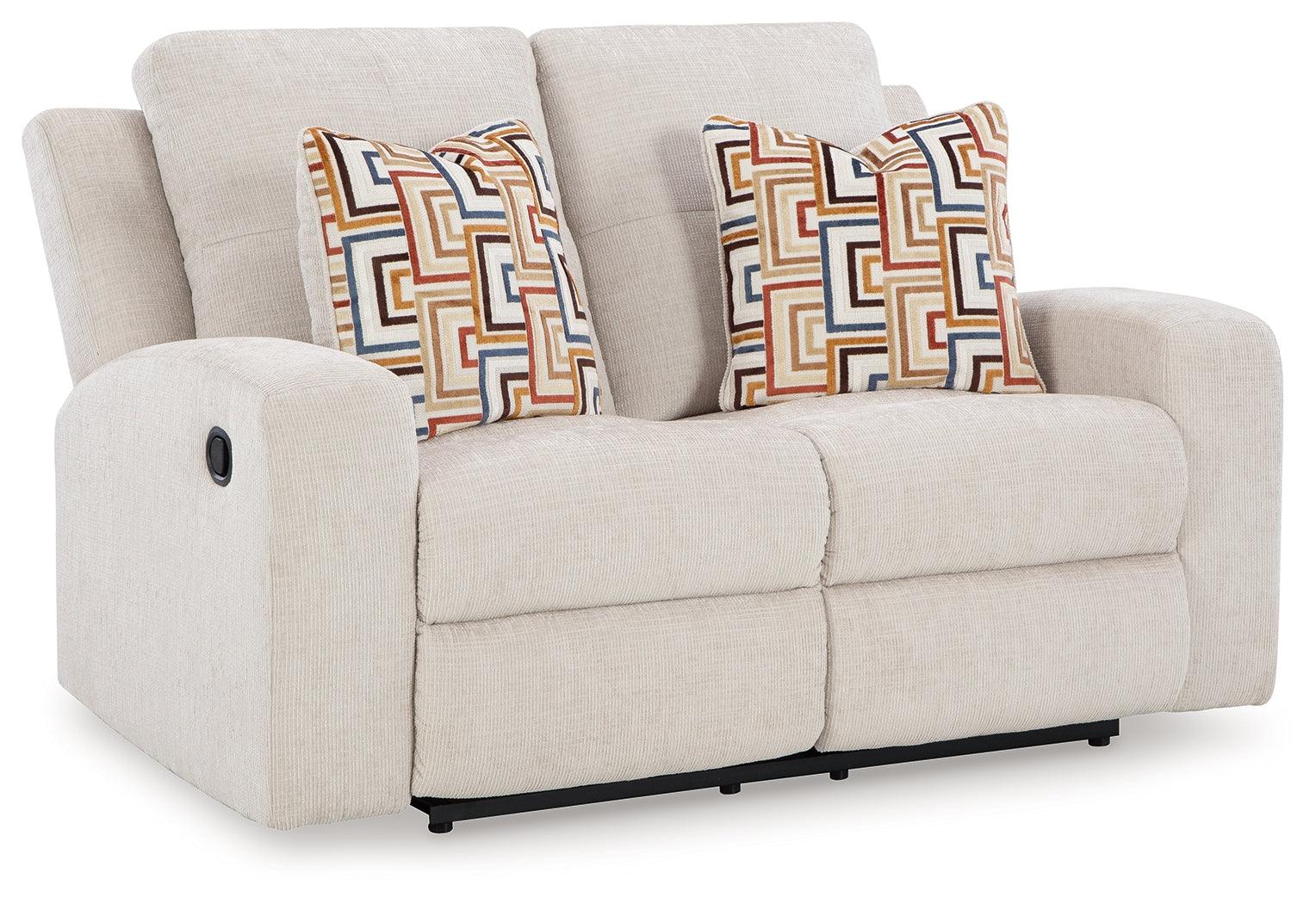 Danum Stone Chenille Reclining Loveseat