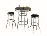 Retro Black Bar Transitional Metal Table/Chair Set - Ella Furniture