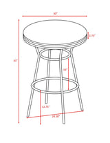 Retro Black Bar Transitional Metal Table/Chair Set - Ella Furniture