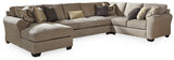 Pantomine Driftwood Chenille 4-Piece Sectional With Chaise - Ella Furniture