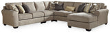 Pantomine Driftwood Chenille 5-Piece Sectional With Chaise - Ella Furniture