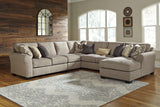 Pantomine Driftwood Chenille 5-Piece Sectional With Chaise - Ella Furniture