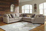 Pantomine Driftwood Chenille 5-Piece Sectional With Cuddler - Ella Furniture