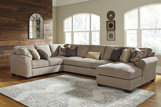 Pantomine Driftwood Chenille 4-Piece Sectional With Chaise 39122S8 - Ella Furniture