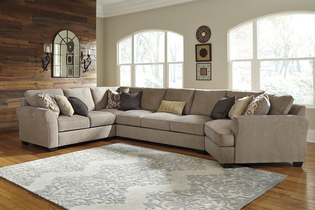 Pantomine Driftwood Chenille 4-Piece Sectional With Cuddler 39122S9 - Ella Furniture