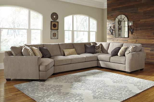 Pantomine Driftwood Chenille 4-Piece Sectional With Cuddler 39122S12 - Ella Furniture