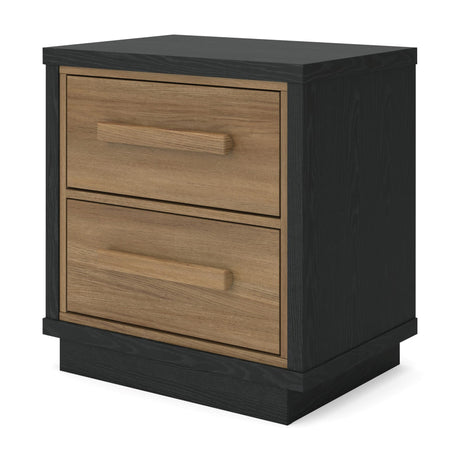 Kozmour Black/Brown Nightstand — angled view