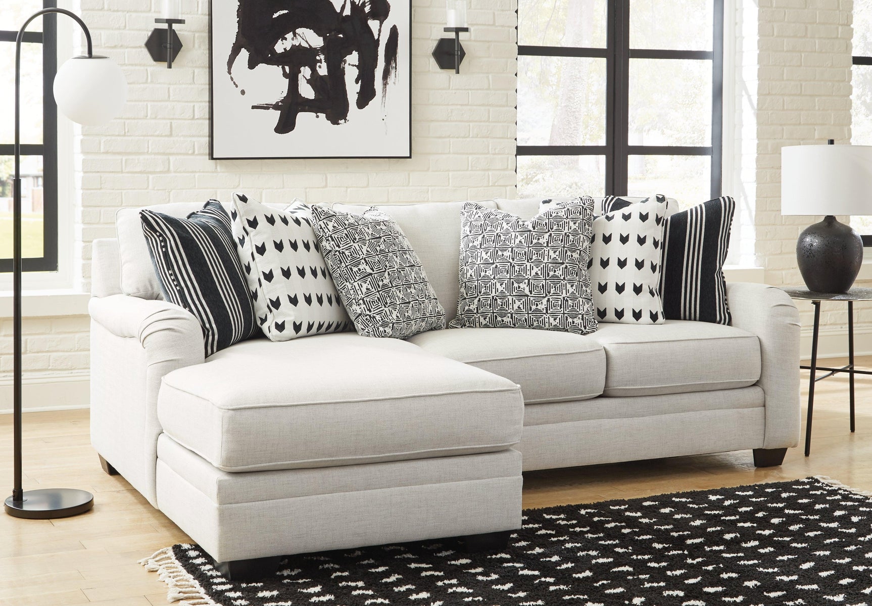 Huntsworth Dove Gray 2-Piece Sectional With Chaise - Ella Furniture