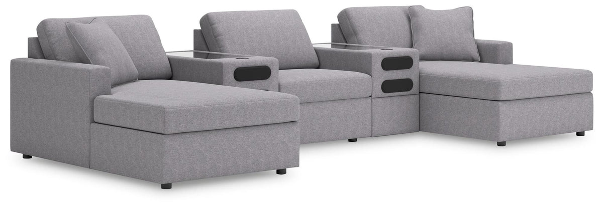 Modmax Granite 5-Piece Double Storage Chaise Sectional with Audio Consoles — product view