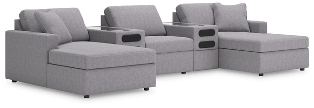 Modmax Granite 5-Piece Double Storage Chaise Sectional with Audio Consoles — product view
