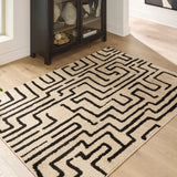 Timworth Black/Beige Washable Medium Rug — product view
