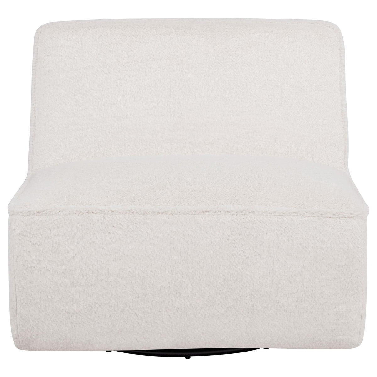Badoer Faux Fur Swivel Accent Chair Ecru — product image 2