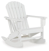 Sundown Treasure White 2 Outdoor Chairs with End Table — angled view