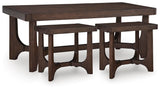 Korestone Dark Brown Coffee Table with 2 End Tables — product image 2