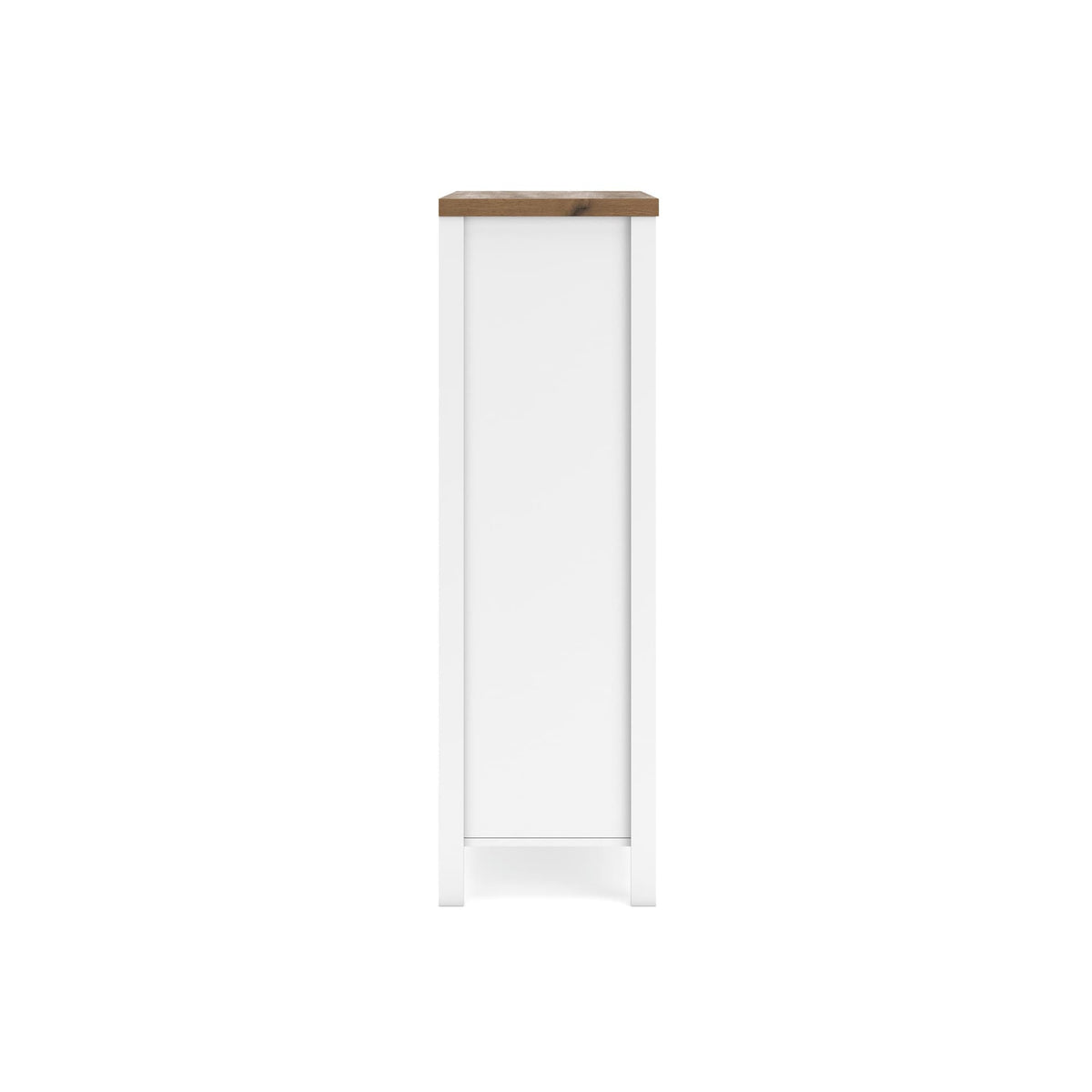 Kerisden White/Brown Chest of Drawers — side view