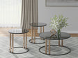 Black and Gold Coffee Table with Two End Tables — product view