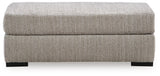Lofwood Fossil Chenille Ottoman — front view
