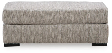 Lofwood Fossil Chenille Ottoman — front view