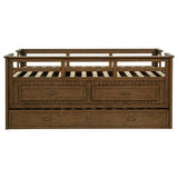 Carlsbad Wood Twin Captains Bed With Trundle Medium Brown