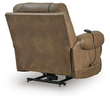 Revived and Restored Earth Faux Leather Power Lift Recliner — back view