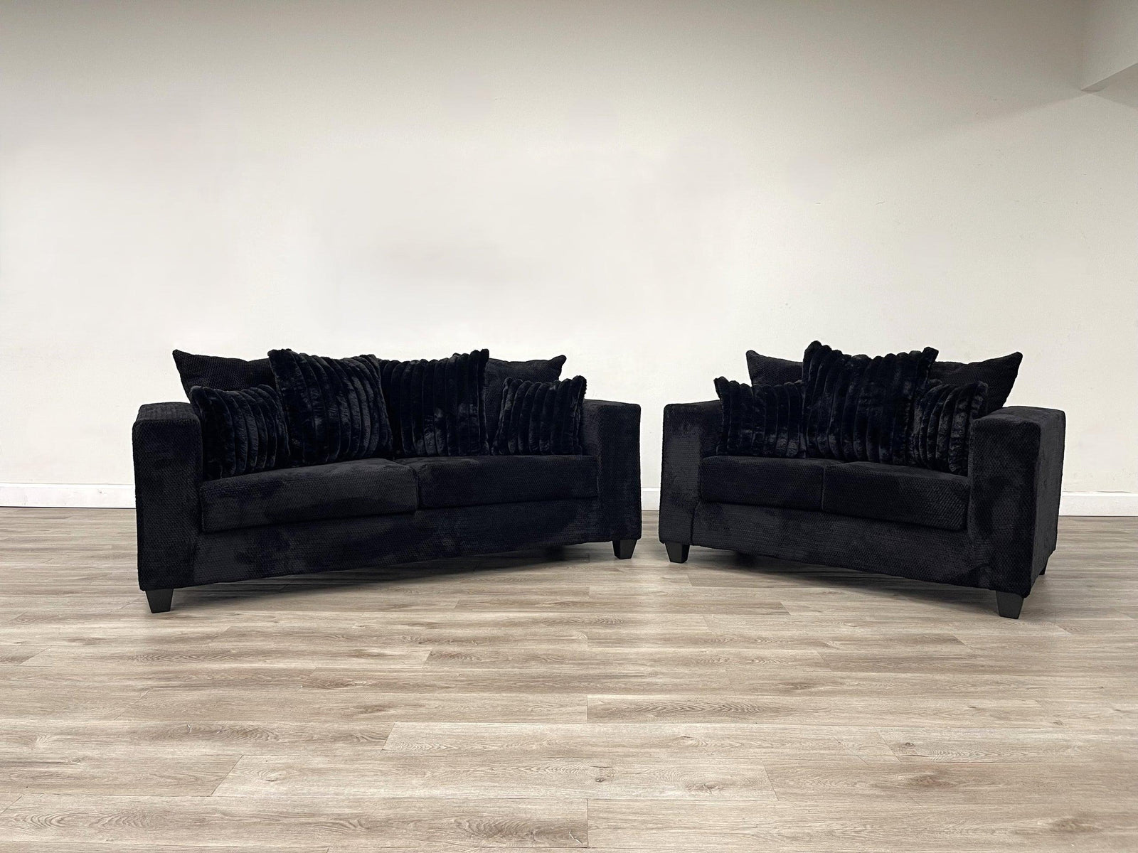 410-2Pc-black Sofa And Loveseat Set - Ella Furniture